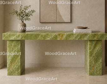 Luxury Green Onyx Console Table Green Onyx Style Console Table Modern Green Onyx Console Table Luxury Console Table Green Onyx Marble Table