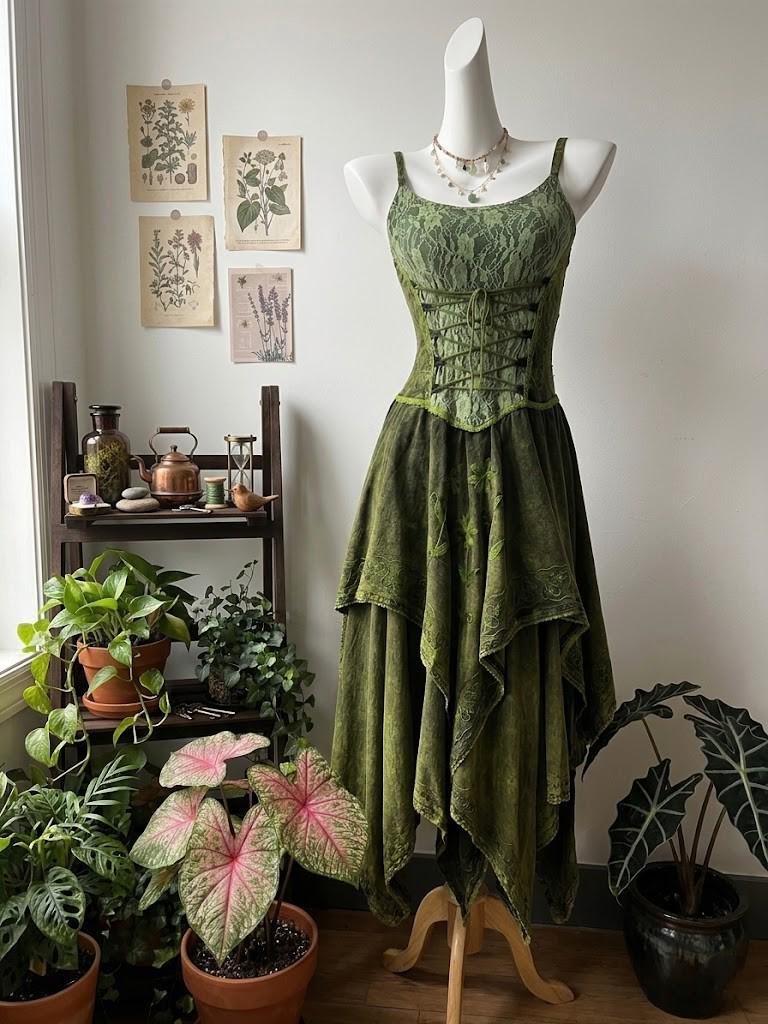 green festival dress Festival Green Polka Paithani Women Gown Dress – mahezon main image 1