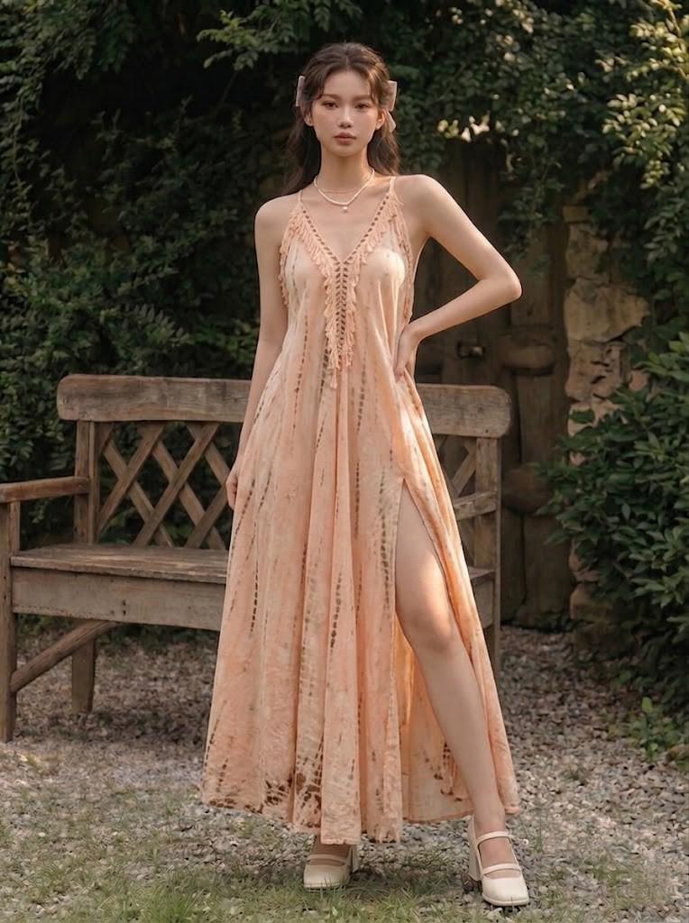 arrange applique embroidered lace paneled cami maxi dress in peach Arrange | Dresses | Arrange Applique Embroidered Lace Paneled Cami Maxi Dress In Peach