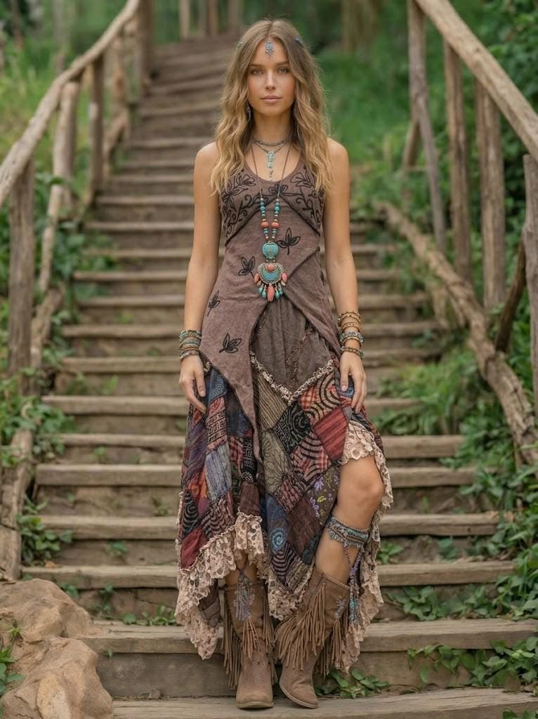 hippie fairy dress Hippie Bohemian Fairy Dress Honey Bee / Plus main image 1