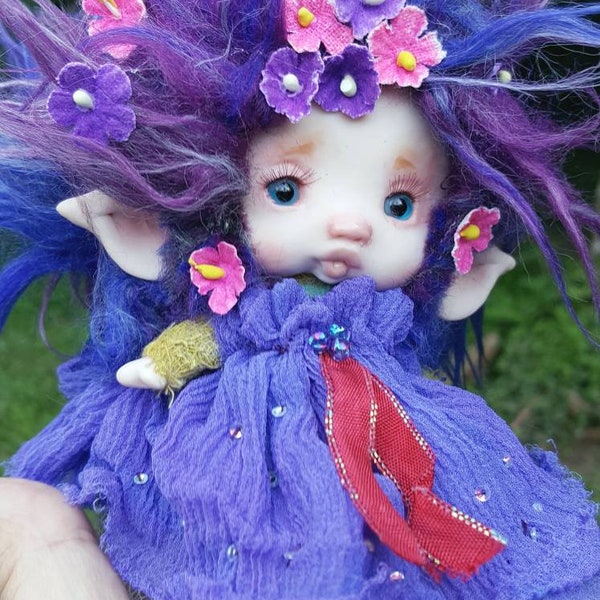 5 inch sweet posable ooak fae fairy fairie doll handsculpted free worldwide trackable shipping