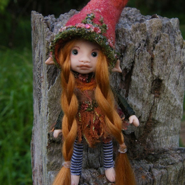 sweet tiny ooak posable 4.5  inch fairy fairie