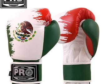 Guantes de boxeo profesionales - Guantes de entrenamiento de cuero - México - Guantes de boxeo, kickboxing, MMA, artes marciales - Guantes de boxeo