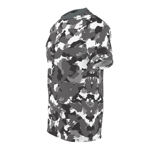 T-shirt Unisex All Over Print Snow Camouflage White Grey