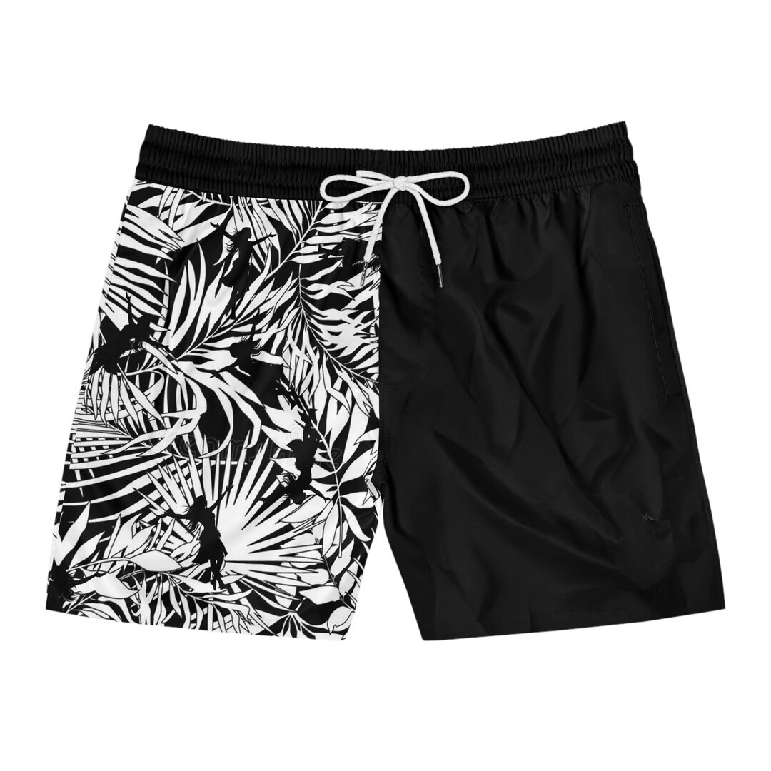 Men's Midlength Swim Shorts All Over Print Hawaiian Style Etsy