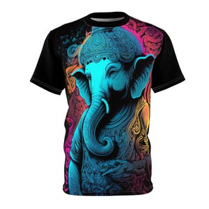 T-shirt Graphic Design Unisex Tee Shirt Top Festival GANESH Shirt Yoga Style Illusion Dance Rave Festival Sacred Geometry