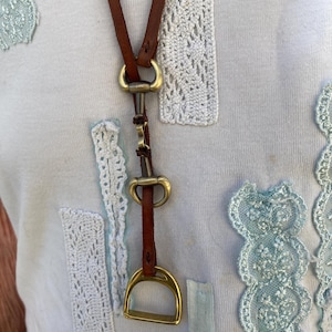 Snaffle and stirrup brass Necklace, perfect Equestrian Gift, Handmade