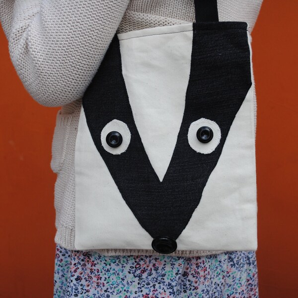 Small Denim Tote Bag, Badger