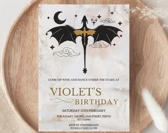Dragon Birthday Invitation | Fantasy Dragon Party Invite | Kids Birthday Invitation | Editable Canva Template | Instant Digital Download