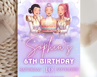 Kpop Demon Hunters Birthday Invitation Template | Editable Canva Template | Kpop Anime Invite | Printable Card for Kids | Digital Download