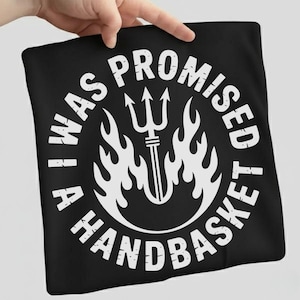 I Was Promised Handbasket PNG | Retro Devil Trident Graphic (Sublimation)