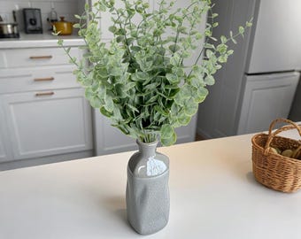 Künstliche Eukalyptus-Stiele Gefälschte Grünblätter Blumenstrauß Faux Silber Dollar Zweige Hochzeit Haus Dekor