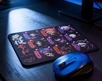 Chibi Rage Villain Mode Mouse Pad – Dark Anime Villains Edition (7.9 x 9.4 inches)
