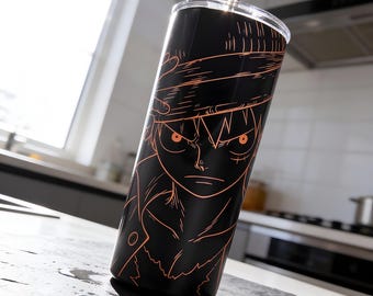 Anime Pirate Captain Tumbler – Crimson Adventure Stainless Steel Skinny Cup