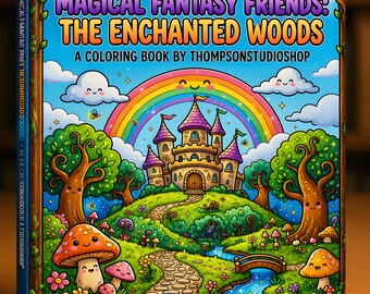 Magical Fantasy Friends Coloring Book | Enchanted Woods Printable Pages | Kids Digital Download