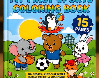 My First Sports Coloring Book | Kids Printable Activity Pages (Digital Download)