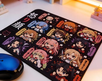 Chibi Rage Anime Mouse Pad – Anime Girls Edition (7.9 x 9.4 inches)