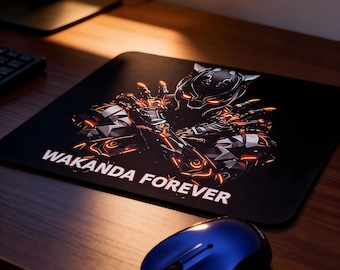 Wakanda Forever Inspired Mouse Pad – Futuristic Panther Gaming Desk Mat (7.9 x 9.4 inches)