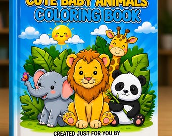Baby Animals Coloring Book for Kids | 12 Adorable Pages (Digital Download)
