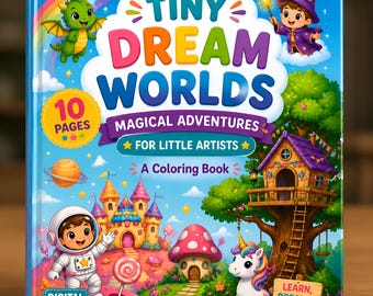 Magical Adventures Coloring Book for Kids | Fantasy Animals, Unicorns, Dragons (Digital Download)