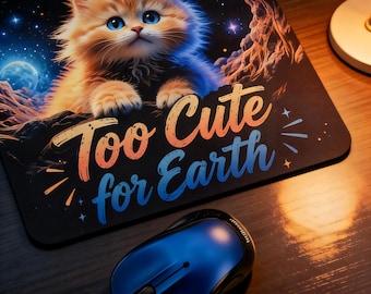 Cosmic Kitten Mouse Pad – Adorable Space Cat Desk Accessory (7.9 x 9.4 inches)
