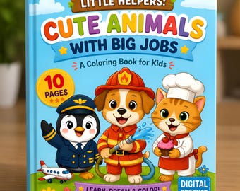 Little Helpers Coloring Book | Animals With Big Jobs (Digital Download)