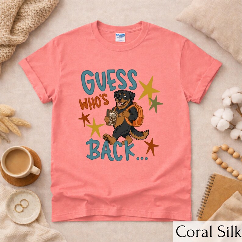 Rottweiler Guess Who's Back to School Tee | Retro Stars Dog ...