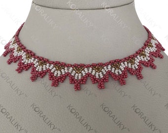 KORALIKY. Ukrainian Modern Handmade Bead Netting Stitch NECKLACE Sylyanka. Bulk Orders Discount Up to 50+%.