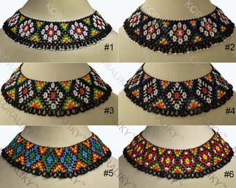 KORALIKY. Ukrainian Traditional Handmade Bead Netting Stitch NECKLACE Sylyanka. Bulk Orders Discount Up to 50+%.