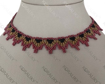 KORALIKY. Ukrainian Modern Handmade Bead Netting Stitch NECKLACE Sylyanka. Bulk Orders Discount Up to 50+%.