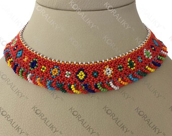 KORALIKY. Ukrainian Modern Handmade Bead Netting Stitch NECKLACE Sylyanka. Bulk Orders Discount Up to 50+%.