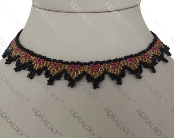 KORALIKY. Ukrainian Modern Handmade Bead Netting Stitch NECKLACE Sylyanka. Bulk Orders Discount Up to 50+%.