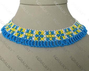 KORALIKY. Ukrainian Modern Handmade Bead Netting Stitch NECKLACE Sylyanka. Bulk Orders Discount Up to 50+%.