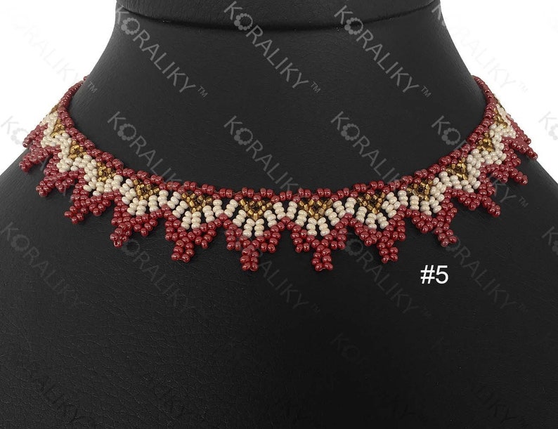 KORALIKY. Ukrainian Modern Handmade Bead Netting Stitch NECKLACE Sylyanka. Bulk Orders Discount Up to 50%. #5