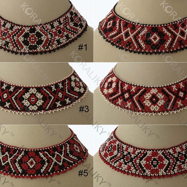 KORALIKI. Collier de point de filet de perles traditionnel ukrainien fait à la main Sylyanka. Remise sur les commandes groupées jusqu'à 50+%.