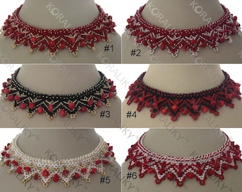 KORALIKY. Ukrainian Traditional Handmade Bead Netting Stitch NECKLACE Sylyanka. Bulk Orders Discount Up to 50%+.