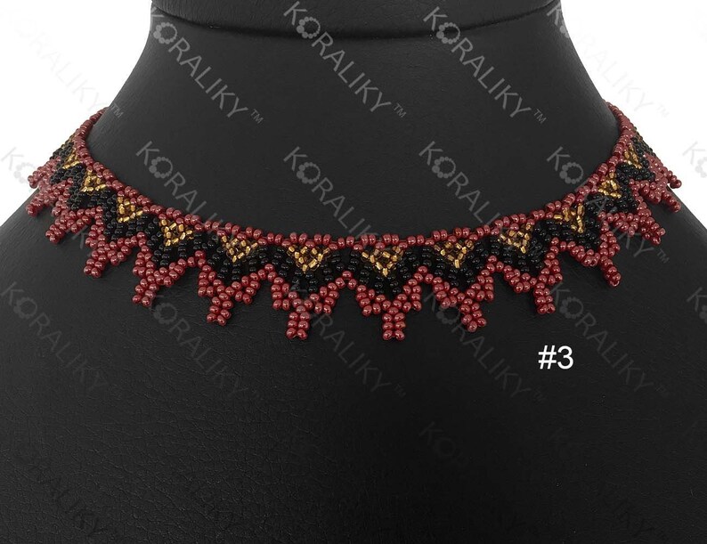 KORALIKY. Ukrainian Modern Handmade Bead Netting Stitch NECKLACE Sylyanka. Bulk Orders Discount Up to 50%. #3