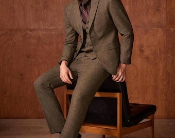 Calvornis Men's Lapel Neck Long Sleeve Blazer And Trouser Suit Set For Business Travel