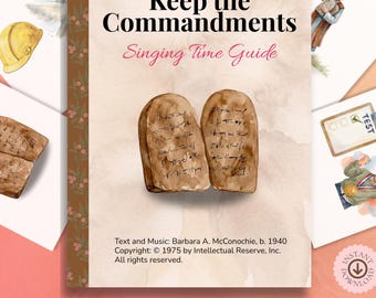 Keep the Commandments Singing Time Printable | LDS Primary Flip Chart & Visual Aids | Digital Download