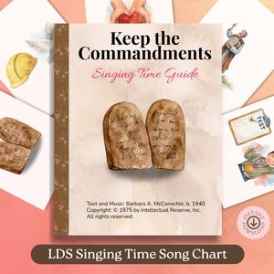 Material para imprimir: Hora de cantar os Mandamentos | Quadro de atividades e recursos visuais da Primária SUD (Download digital)