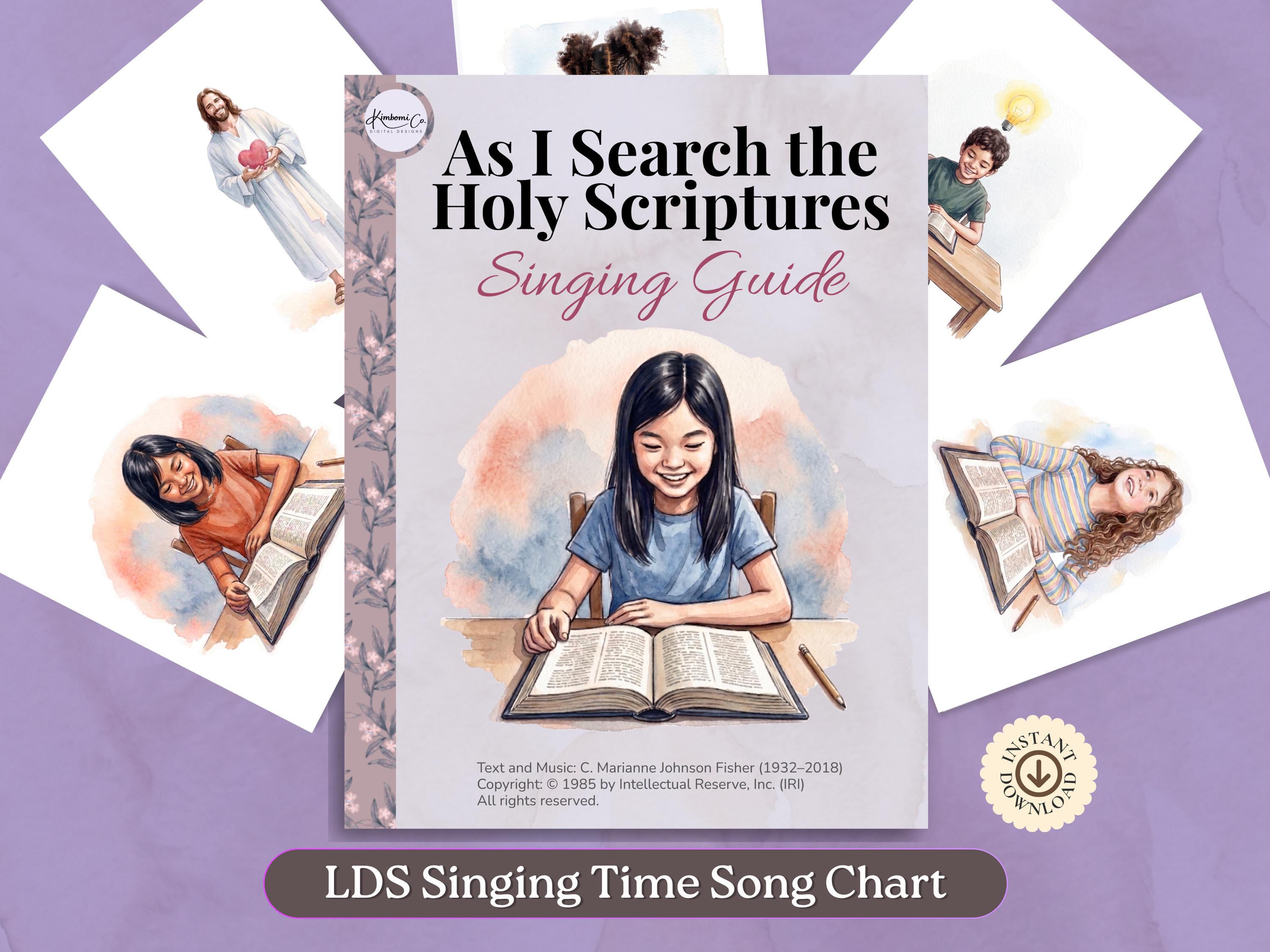 As I Search Holy Scriptures Singing Guide | LDS Primary Song Chart ...