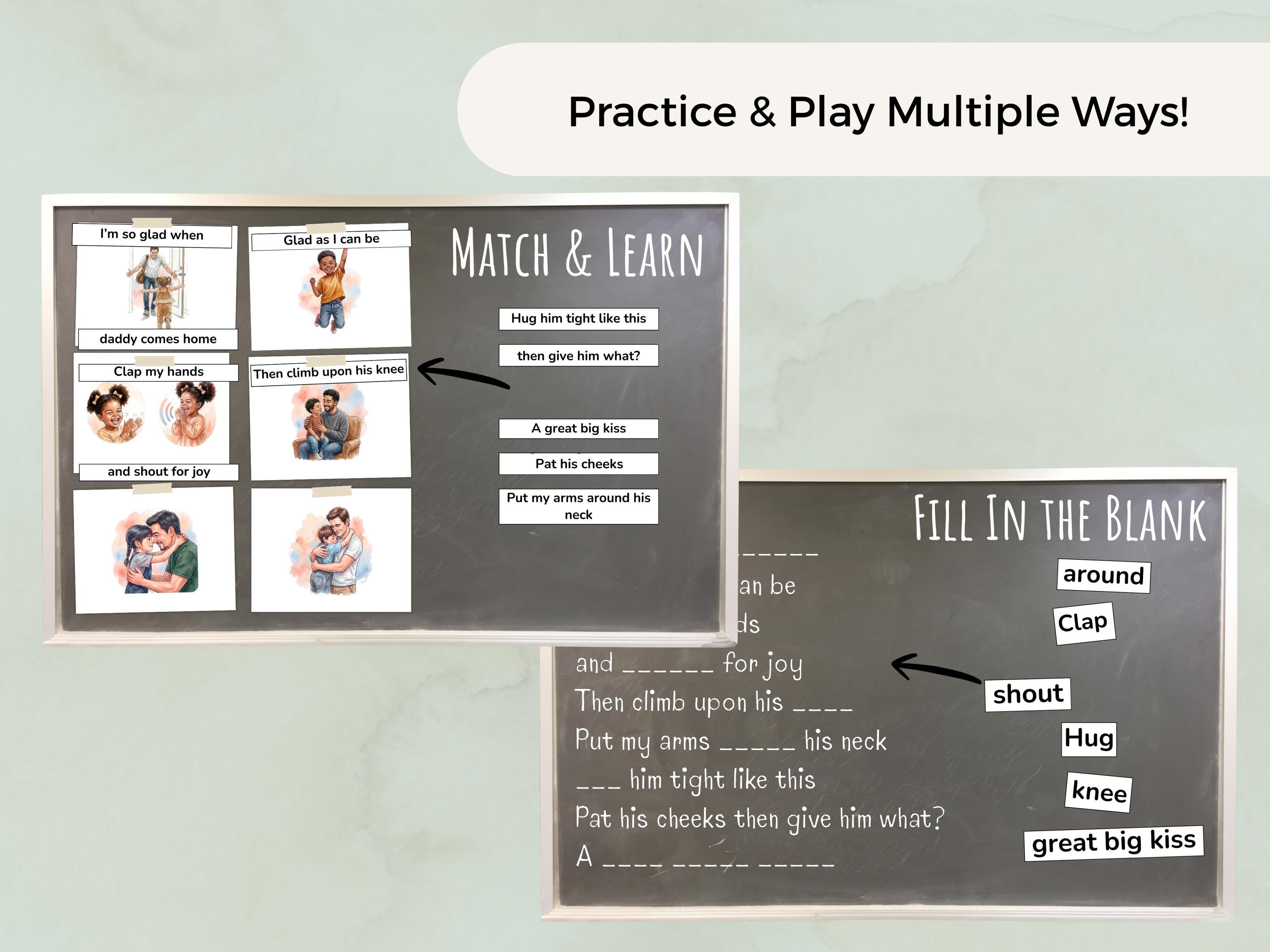 Father Chart Daddy's Homecoming Singing Time Chart | LDS Primary Music Resource ...