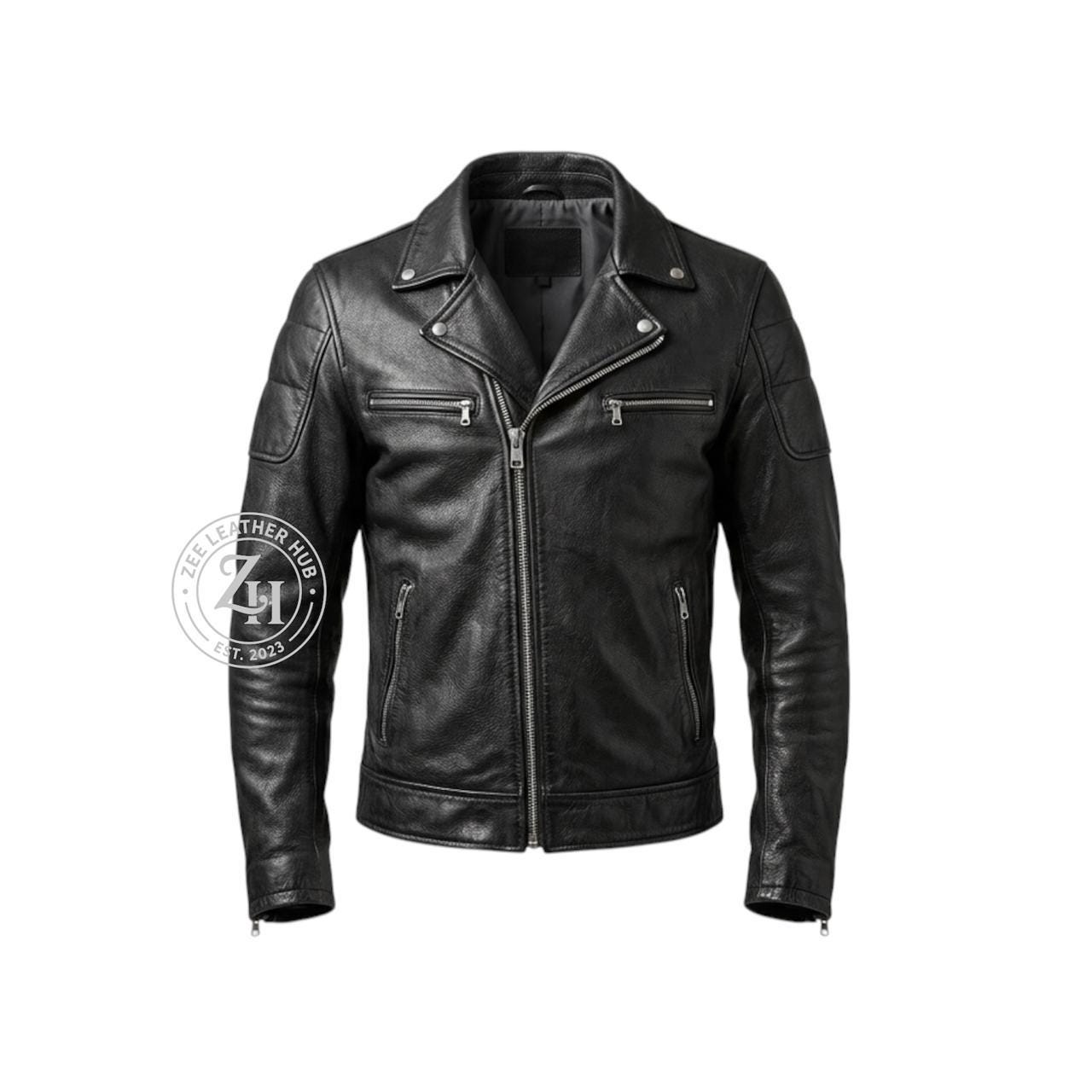 Asymmetrical Leather Jacket - Etsy