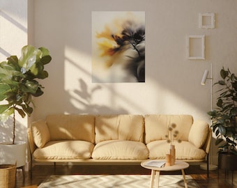 Abstrakte Blumenunschärfe Leinwanddruck | Matt gestreckt Wand Kunst