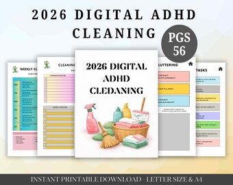 2026 ADHS Putzplan | Zuhause Organisation, Focus Habit Tracker (Digitales PDF)