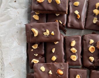 Barre protéinée au chocolat et aux noisettes, Sans gluten, Sans sucre, En-cas complet