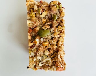 Barres protéinées à la noix de coco et aux pommes, En-cas pour l'entraînement riche en protéines, Sans gluten, Barre pour le petit-déjeuner sain