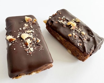 Barres protéinées au chocolat et aux noisettes, dessert protéiné naturel, collation saine sans gluten, substitut de repas énergétique sans sucre