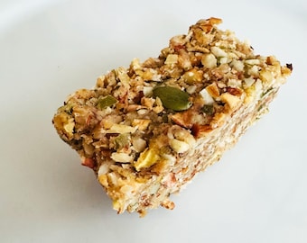 Barre riche en protéines Tarte aux pommes, Sans gluten, Sans sucre, En-cas à base de plantes, Cadeau fitness