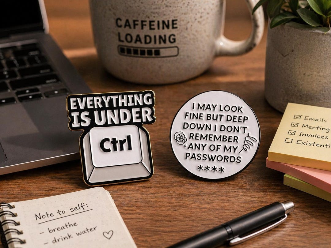 Everything’s Under Ctrl Enamel Pin Set of 2 – Sarcastic Tech Humor ...